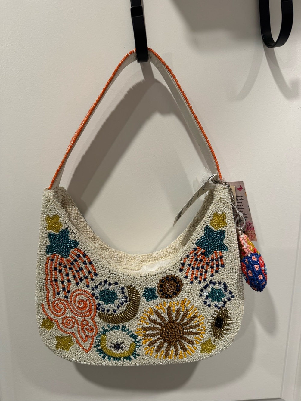 Star and Moon Beaded Shoulder Bag
